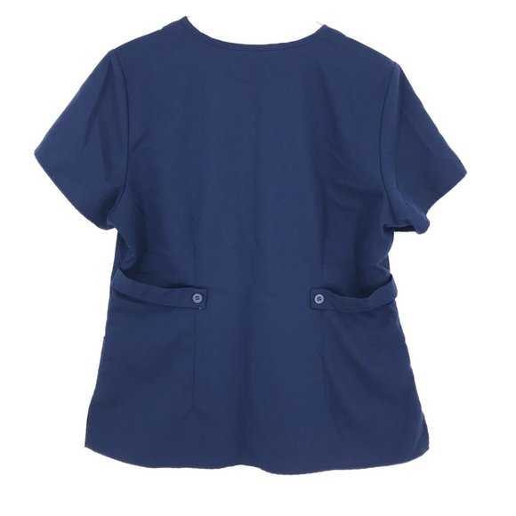 Barco Greys Anatomy Womens Scrub Top Large Blue Short Sleeve Shirt Pockets Nurse - Picture 2 of 15